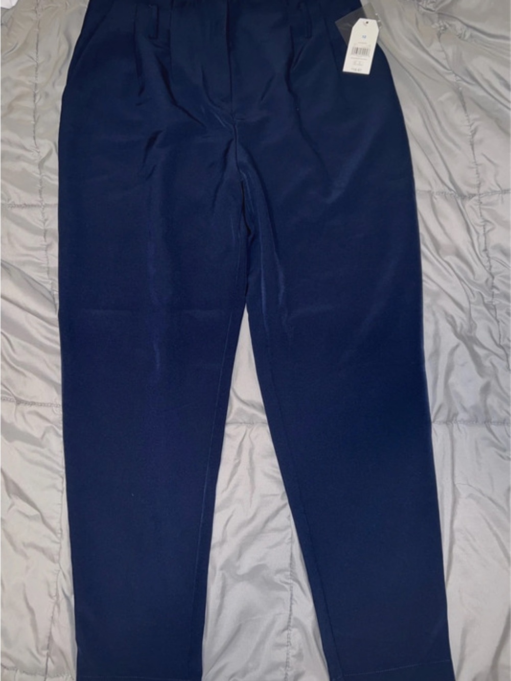 Time and Tru pleaded Navy High-Waist Tapered Pants